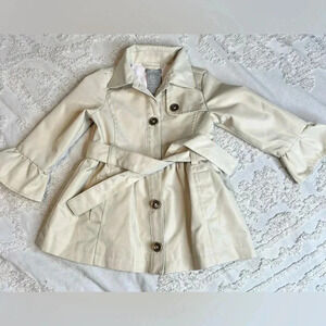 Tahari Girls Size 18M Little Girls Tan Trench Coat With Belt Pockets